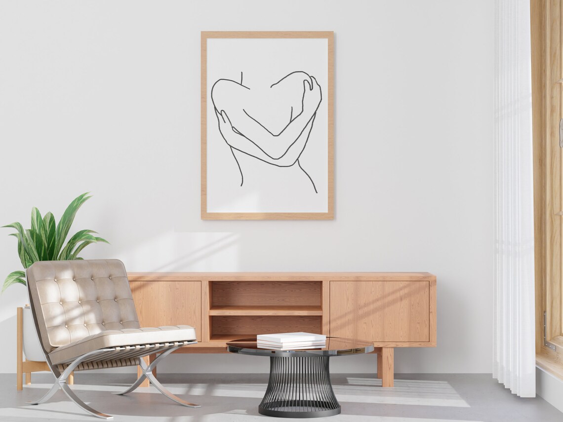 Naked Woman One Line Art Print Minimalist Line Art Drawing Line Art Wall Decor Woman Outline Art Minimalist Decor Feminine Wall Art Art - Image 2