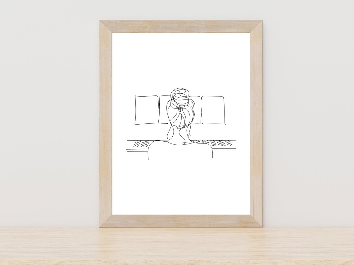 Women On Piano Line Art, Piano Lover Art Print