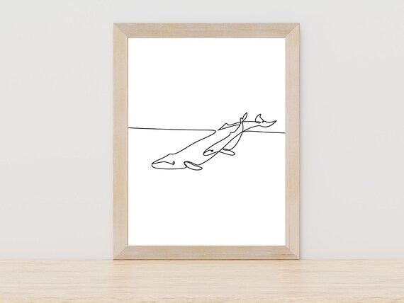 Whale Line Art
