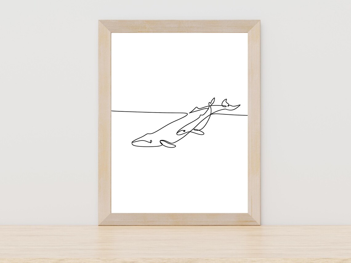 Whale Line Art