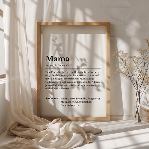 Definition Mama Poster Mom Gift For Art Instant