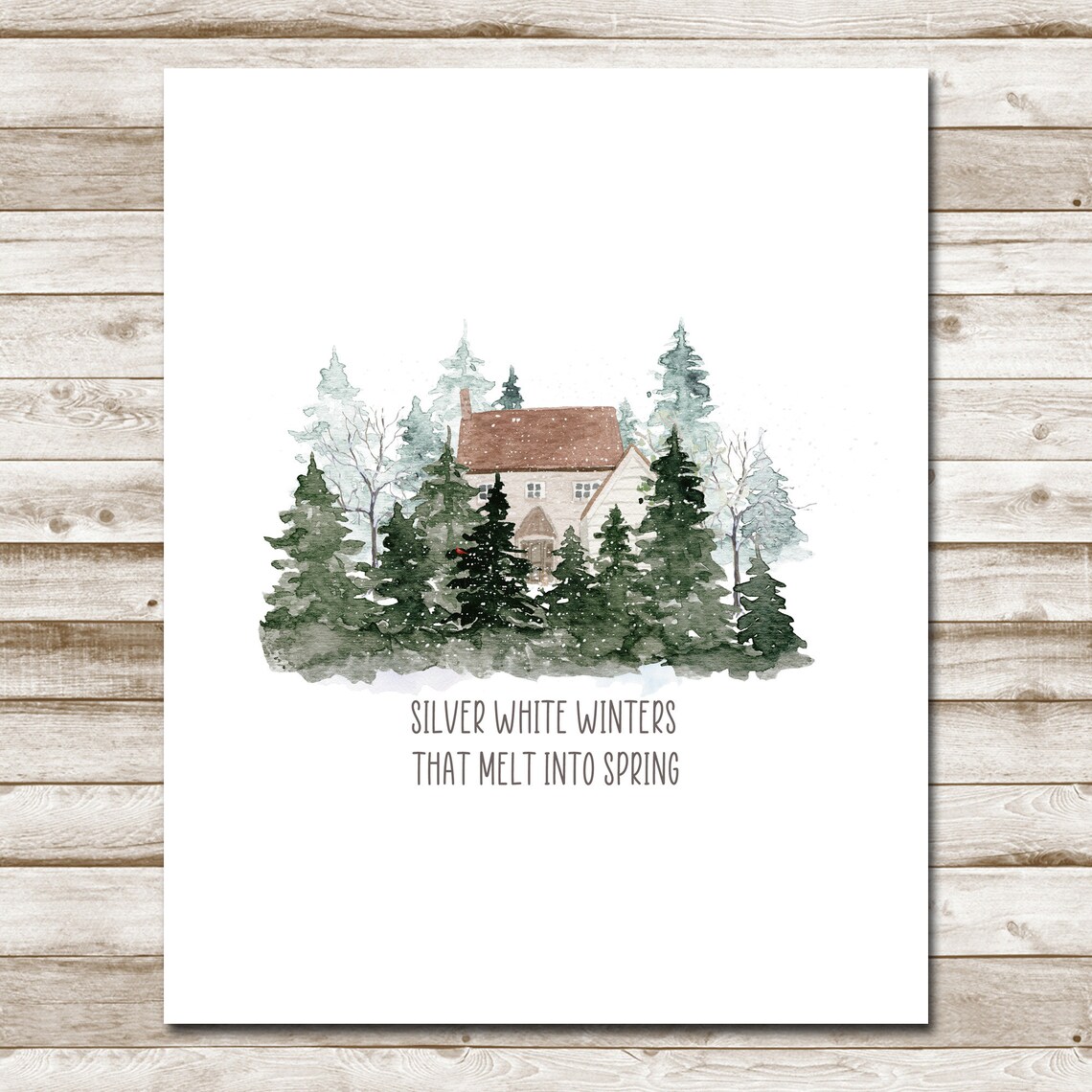 Silver White Winters That Melt Into Spring Quote Art Print - Image 10