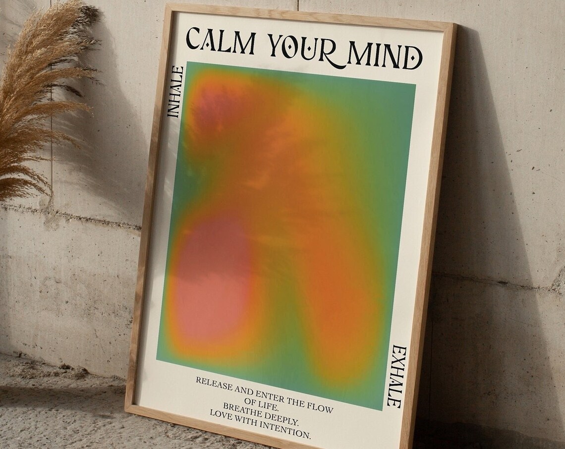 Spiritual Grounding Calm Your Mind Quote Art Print - Image 3
