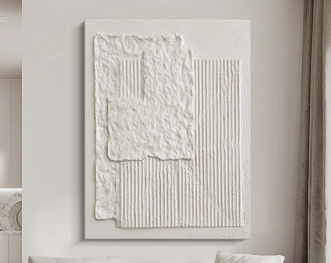 White Plaster Abstract Art, Wabi-Sabi Minimalist Print