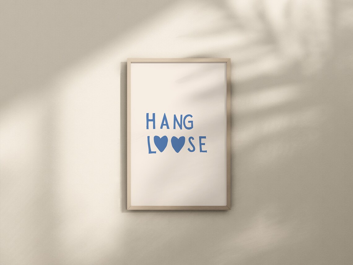 Hang Loose Minimalist Coastal Beach Art Print - Image 2