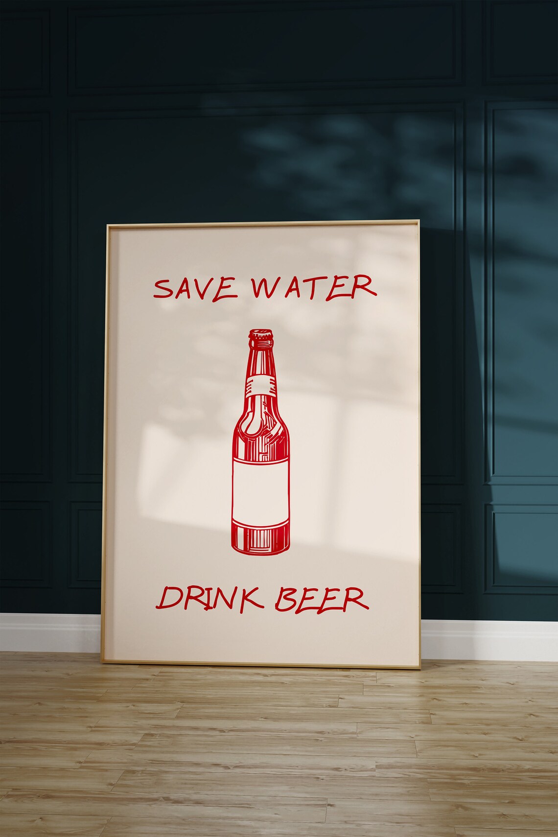 Minimalist Beer Poster, Retro Drinks Wall Decor - Image 4