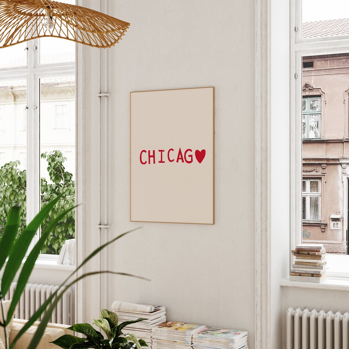 Cute Chicago Minimalist Heart Poster Art Print - Image 2