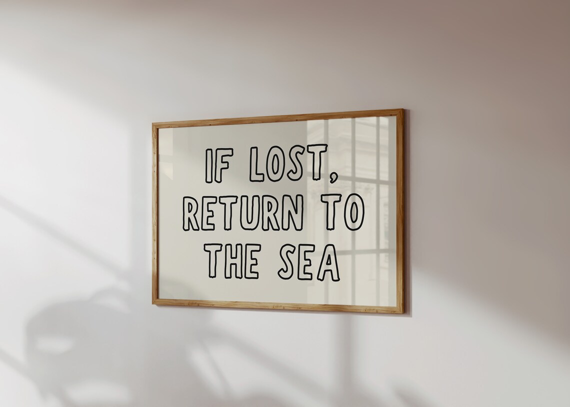 Cute Beach Quote Retro Typography Coastal Poster - Image 2
