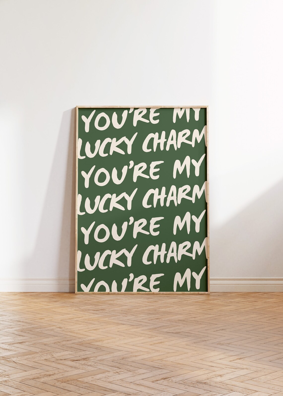 You're My Lucky Charm Green Hand-Lettered Irish Typography Poster - Image 4