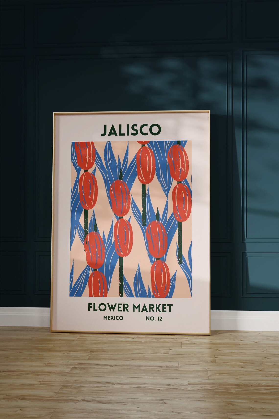 Jalisco Flower Market Mexico Red Tulips Botanical No 12 Art Poster - Image 2