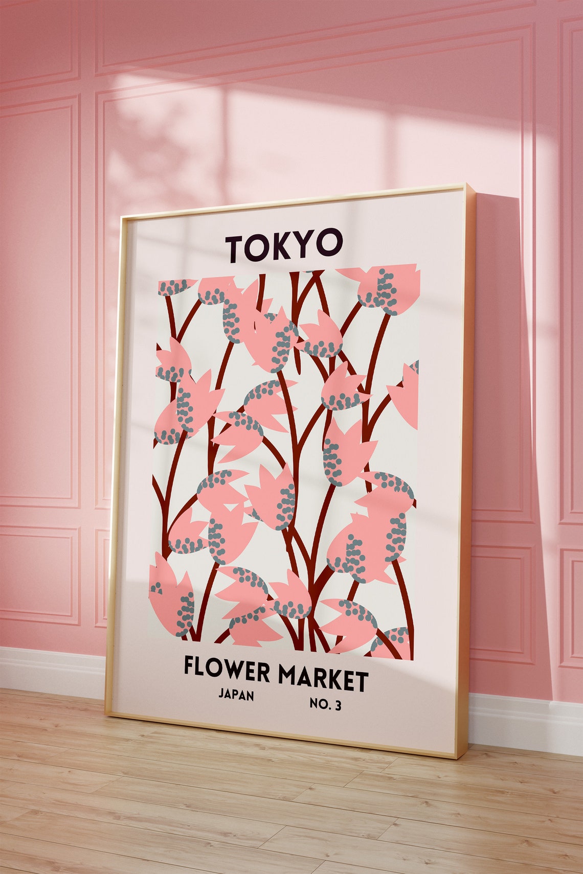 Tokyo Flower Market Print Cherry Blossom Poster Japan Flower Market Decor Tokyo Japan Print Pink Tokyo Wall Art 1 Print