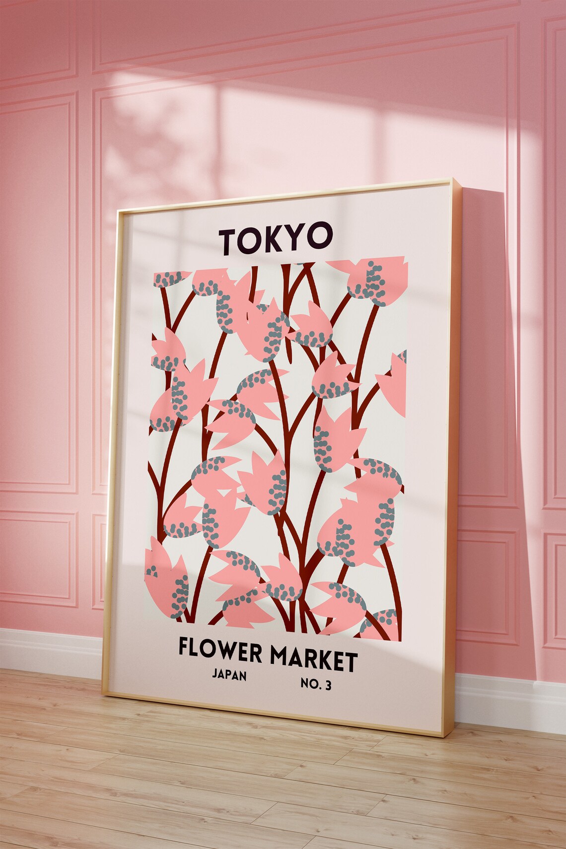 Tokyo Japan Flower Market No. 3 Pink Blossom Branch Poster Art