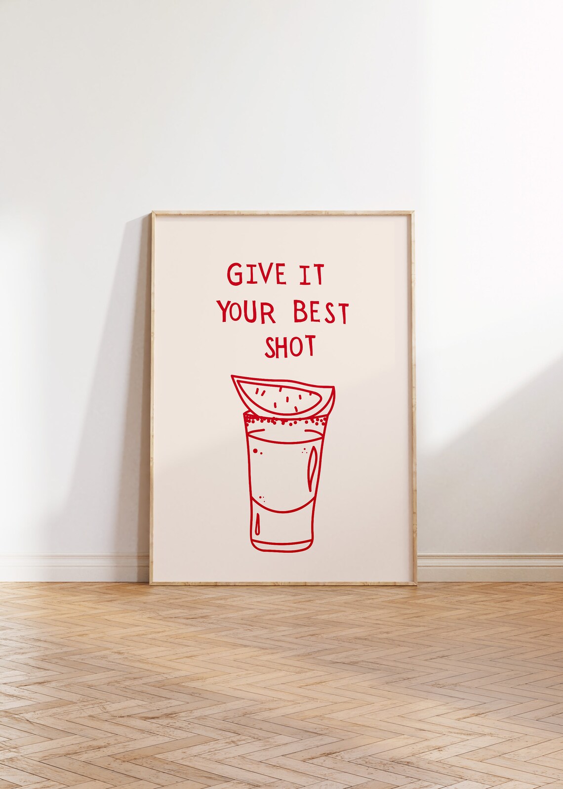 Give It Your Best Shot Red Tequila Lime Wedge Fun Bar Cart Poster - Image 2