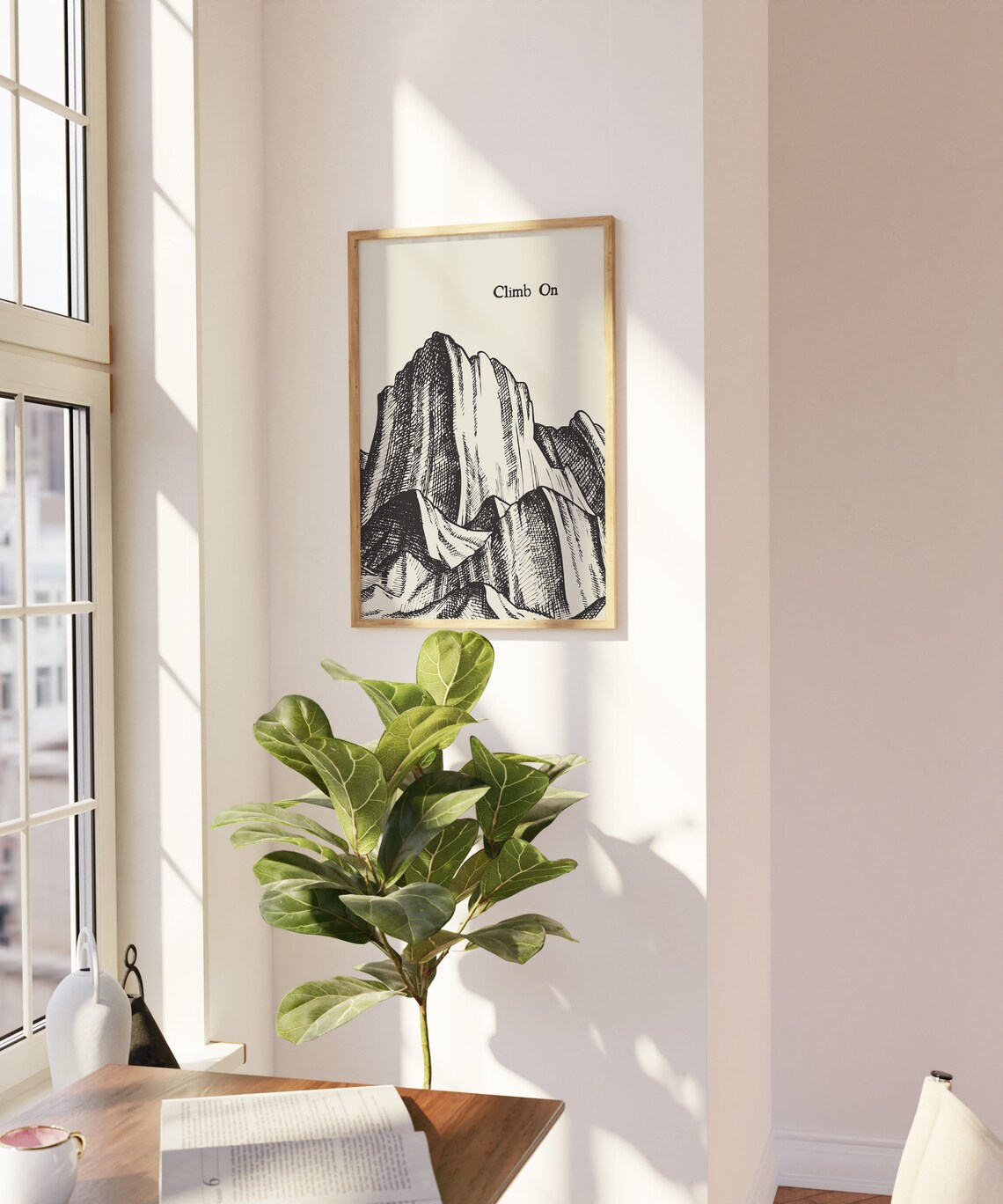 Vintage Climbing Print, Minimalist Crag Poster - Image 2