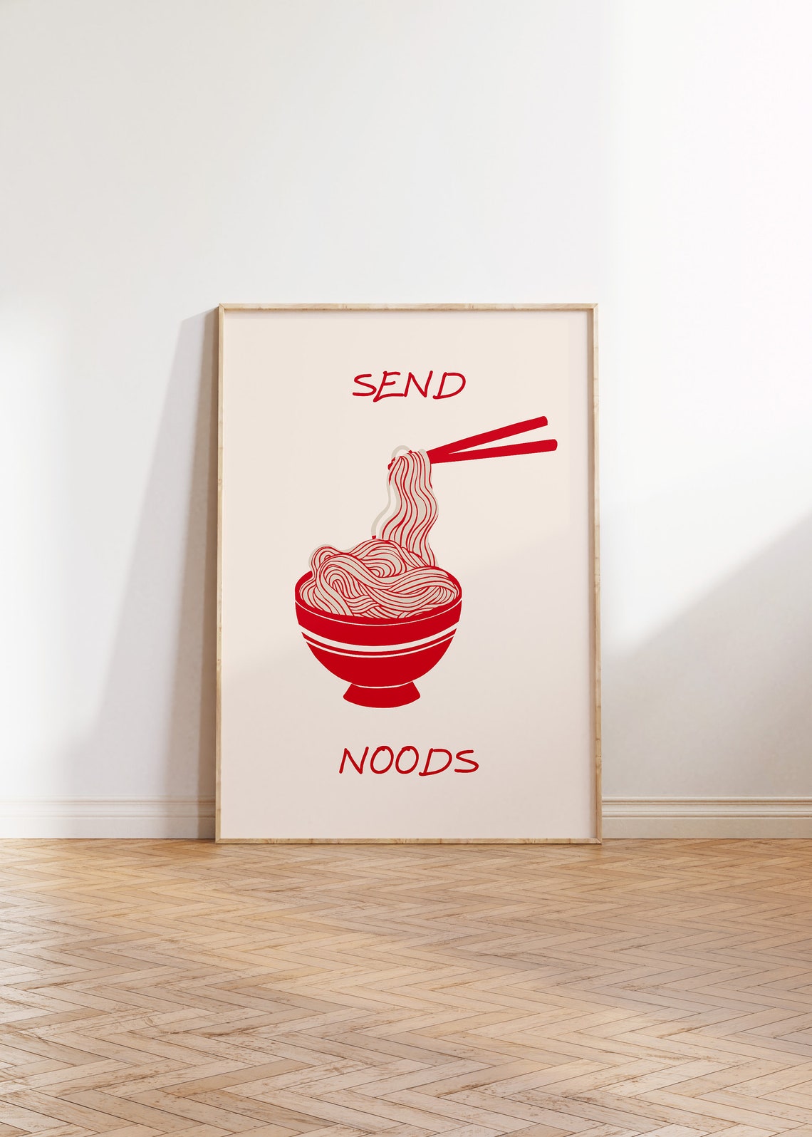 Noodles Print Cute Kitchen Wall Art Minimalist Food Art Takeout Print Aesthetic Kitchen Decor Funny Wall Art 1 Print - Image 3