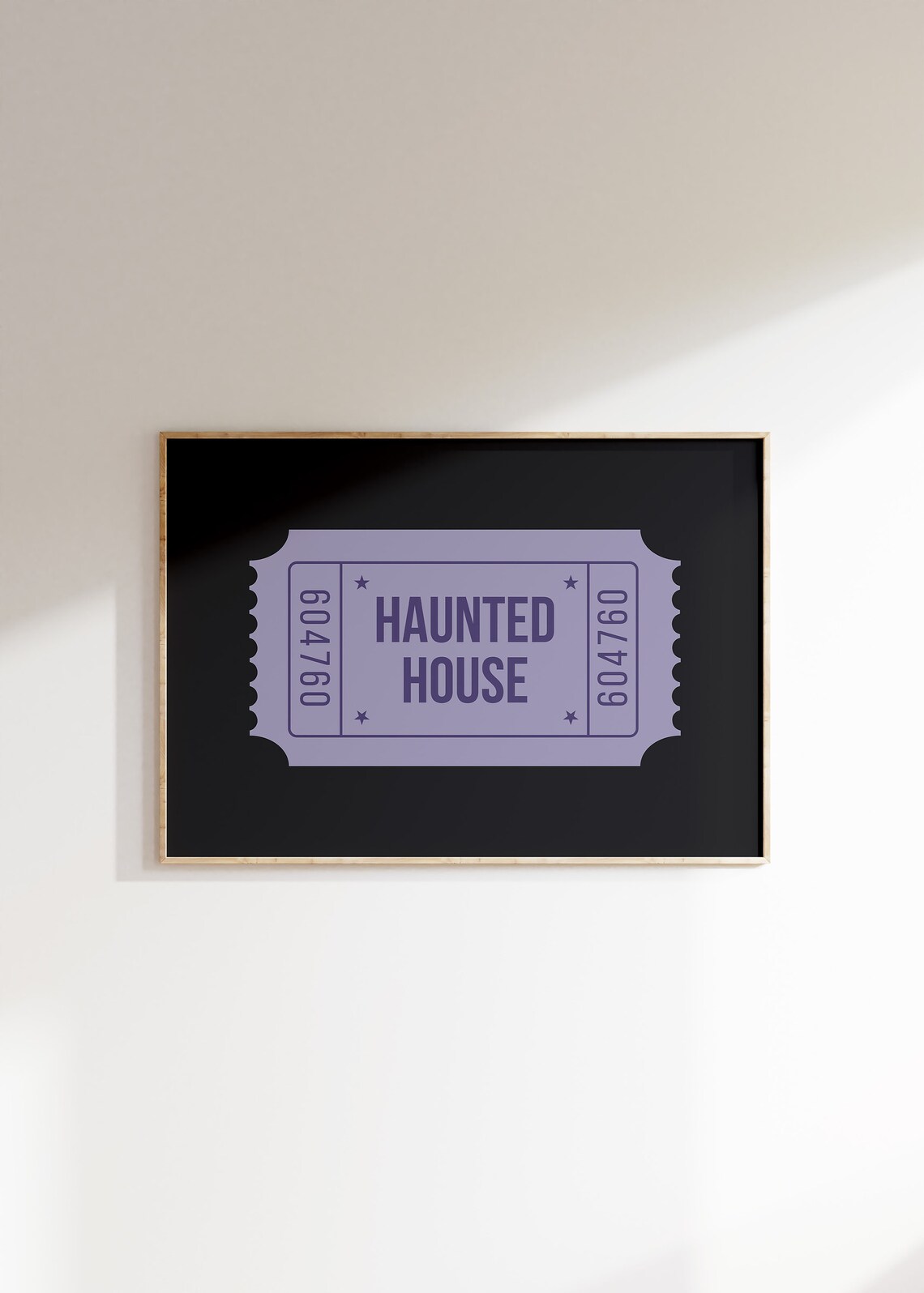 Haunted House Ticket Stub Purple Halloween Spooky Art Poster - Image 4