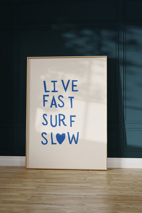 Cute Surfing Print Beach House Wall Art Trendy Coastal Decor Surfer Girl Poster Beachy Wall Art Heart Typography 1 Print