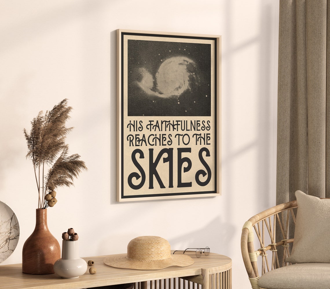 His Faithfulness Reaches To The Skies Celestial Scripture Decor Poster - Image 2