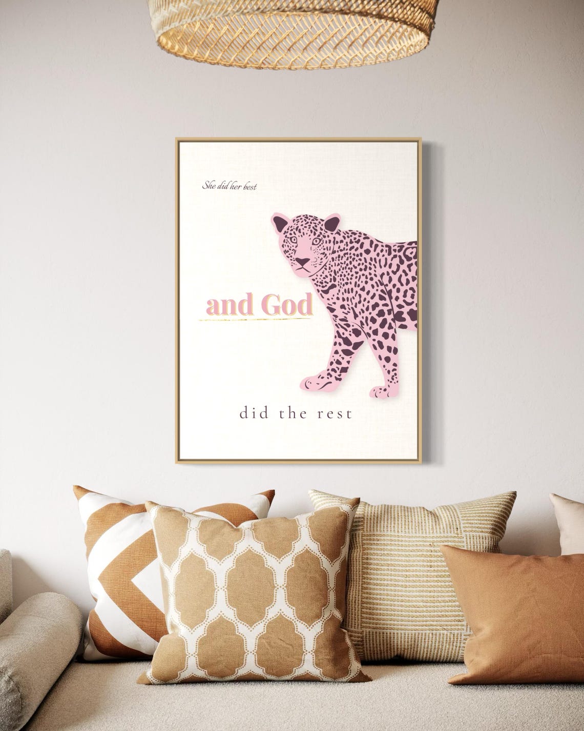 She Did Her Best and God Did the Rest Pink Leopard Faith Poster - Image 5