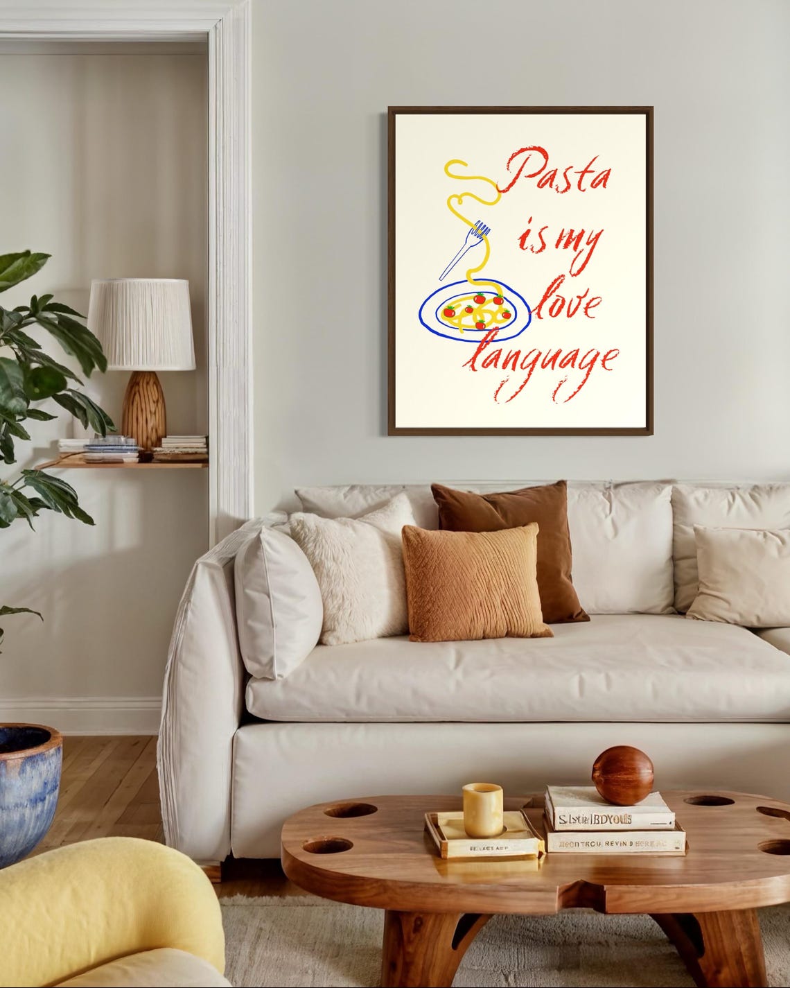 Pasta Is My Love Language Spaghetti Bowl Kitchen Quote Poster - Image 2