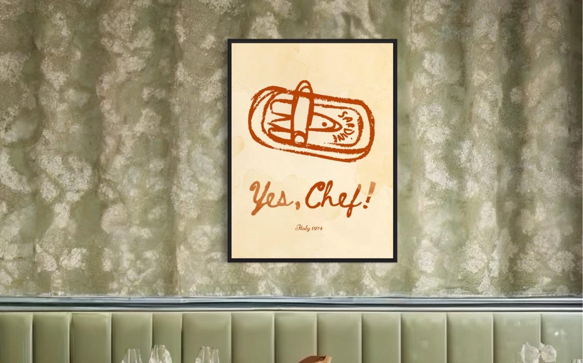 Yes Chef Vintage Sardine Poster For Kitchen And Bar Vintage Coastal Wall Art Ocean Kitchen Decor Retro Kitchen Wall Art Vintage Fish - Image 3