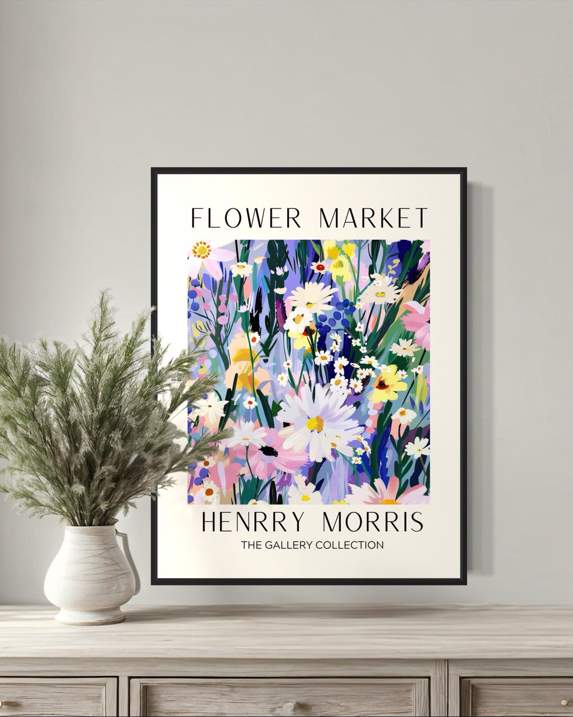 Flower Market Henrry Morris Botanical Gallery Collection Poster