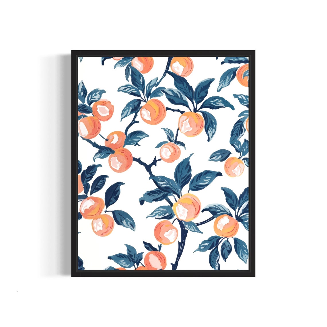 Peach Kitchen Poster Art Print Fruit Decor For Kitchen Dining Restaurant Neutral Food Pastel Artwork
