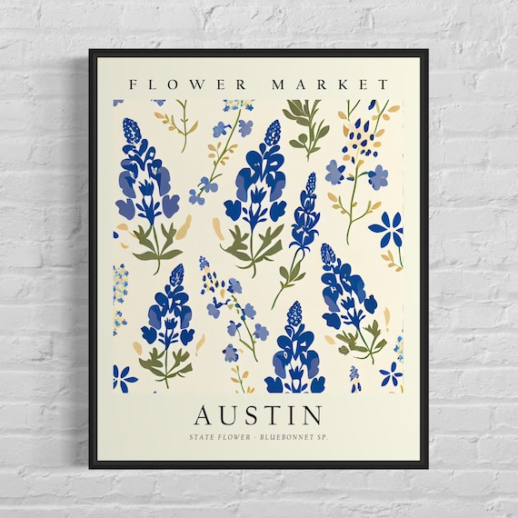 Austin Texas Wild Flower Market Art Print