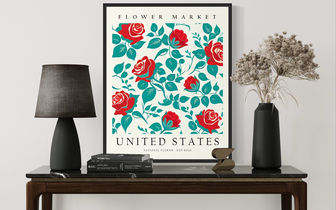 United States Flower Market Art Print, Rose Market - Image 2