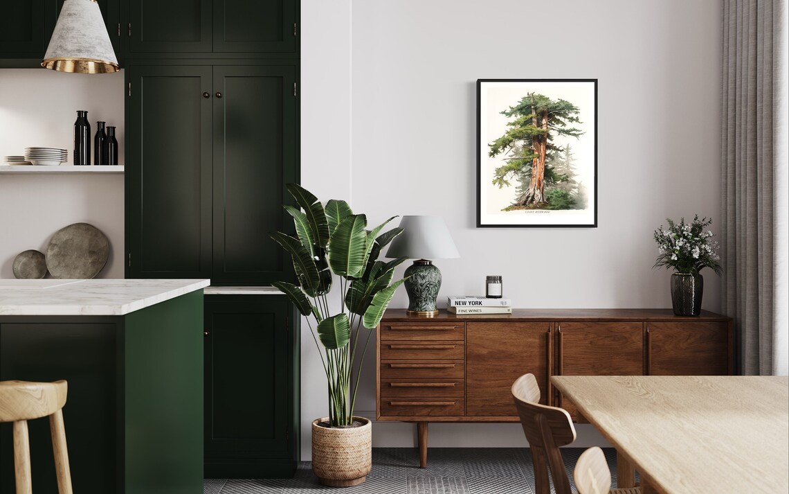 Coast Redwood Tree Art Print, Nature Landscape - Image 2