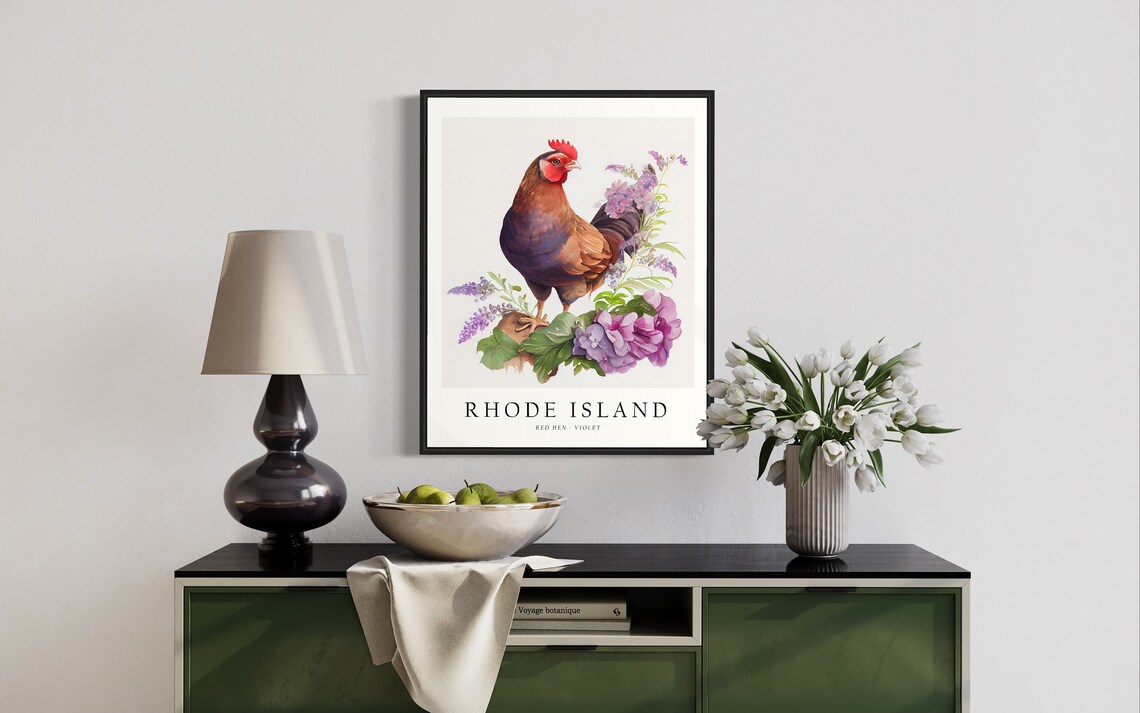 Rhode Island State Bird Art Print, Home Decor - Image 2