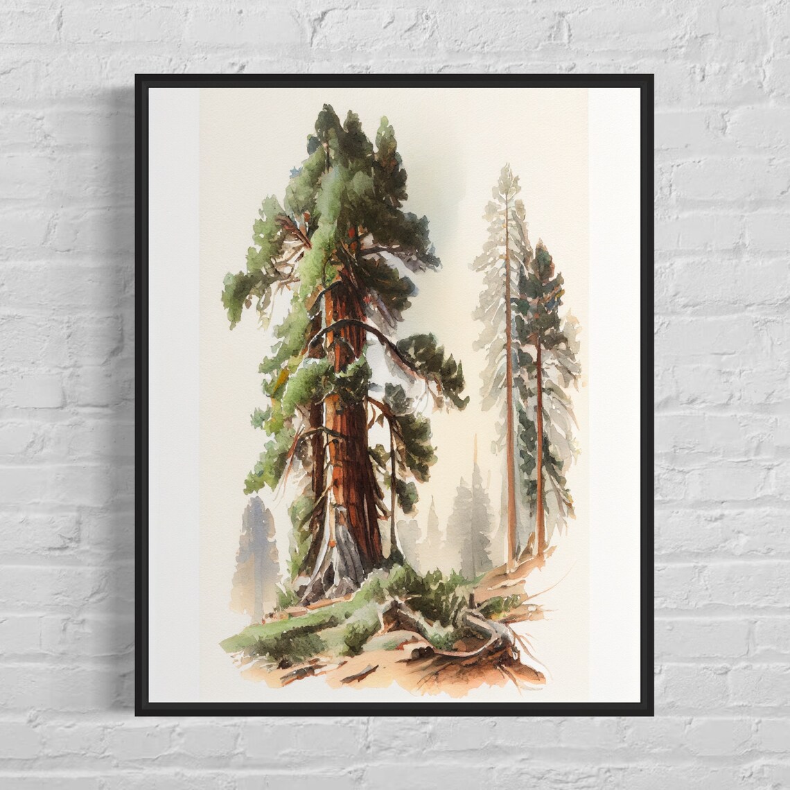 Giant Sequoia Tree Art Print, National Park Poster