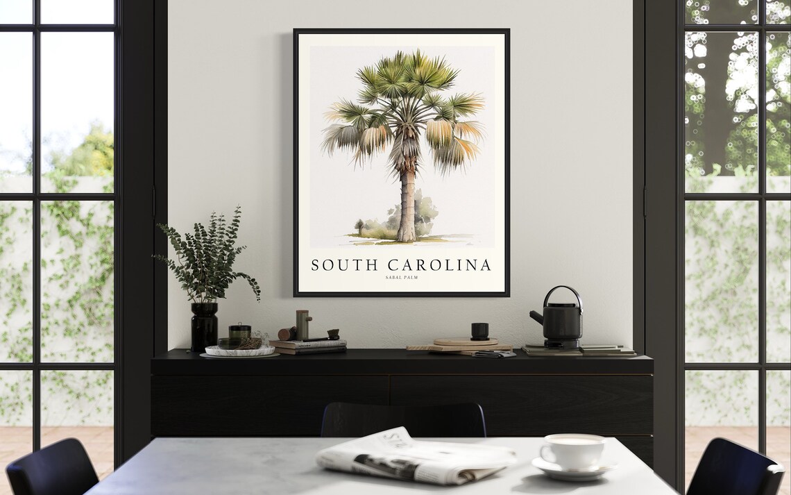 South Carolina Sabal Palm Tree Art Print - Image 2