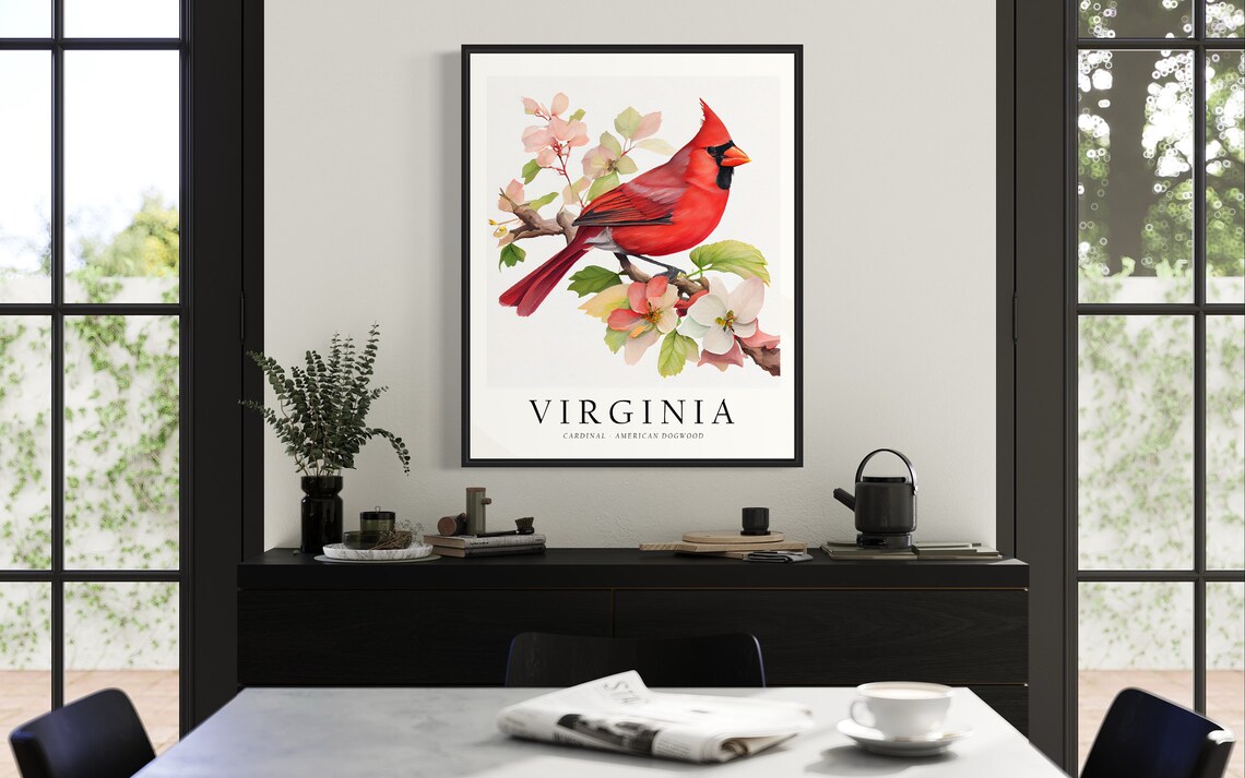 Virginia State Bird Art Print, Virginia Wall Art - Image 3
