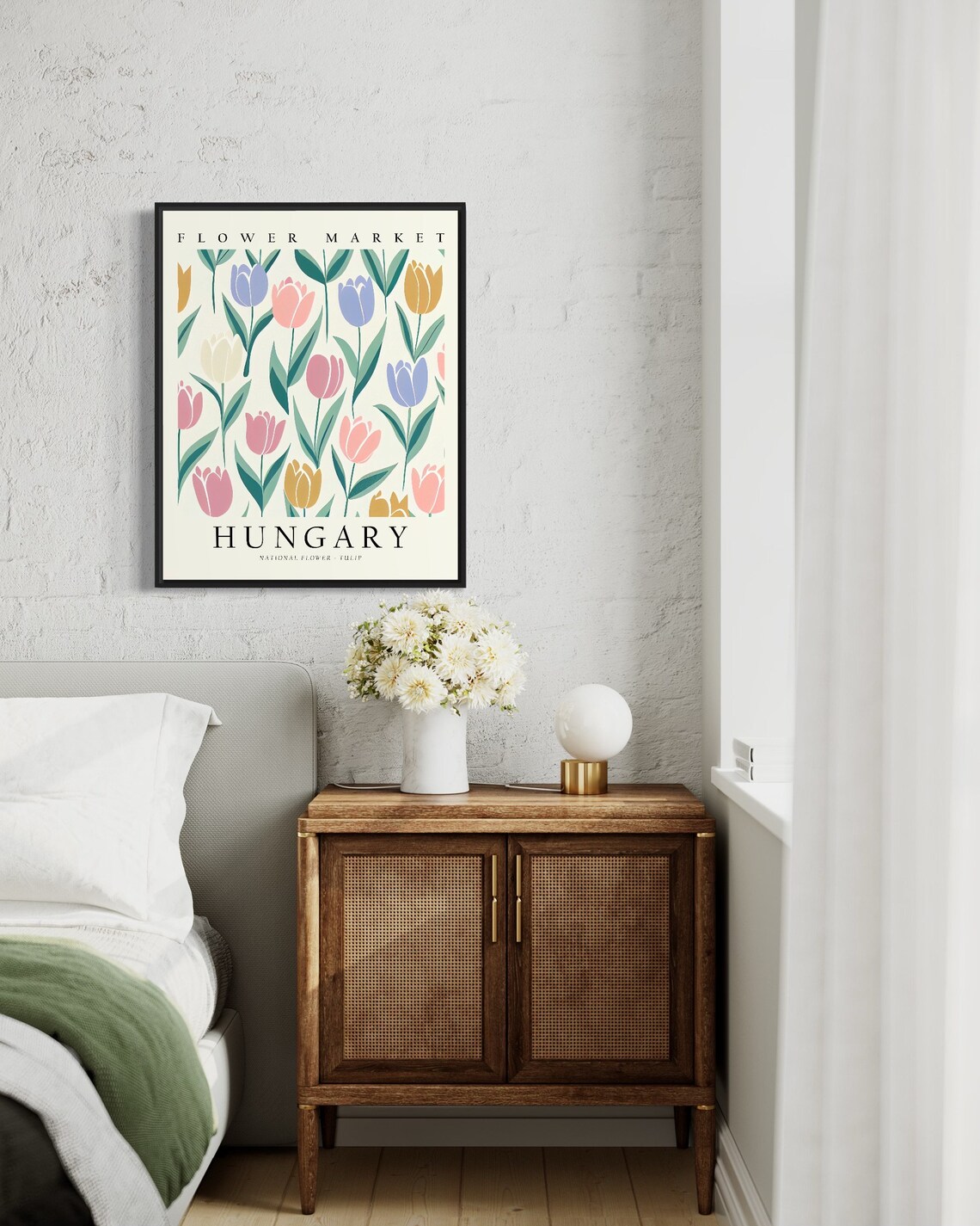 Hungary National Flower Tulip Market Art Print - Image 2