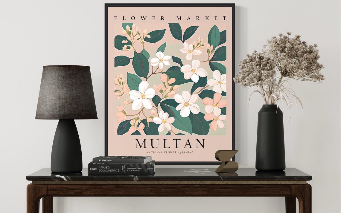 Multan Jasmine Flower Market Botanical City Travel Decor Poster - Image 2