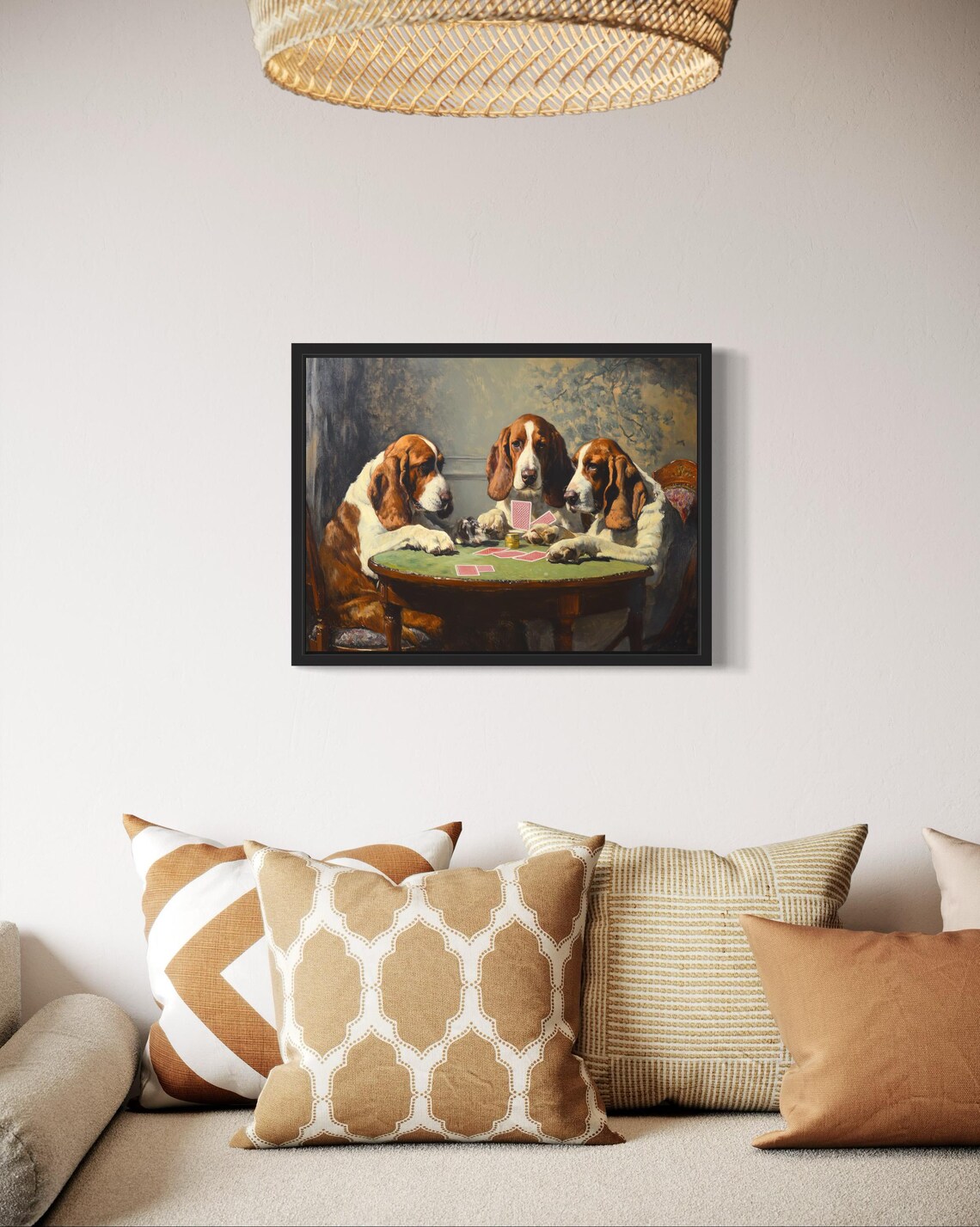 Basset Hound Playing Cards Humor Art Print - Image 2