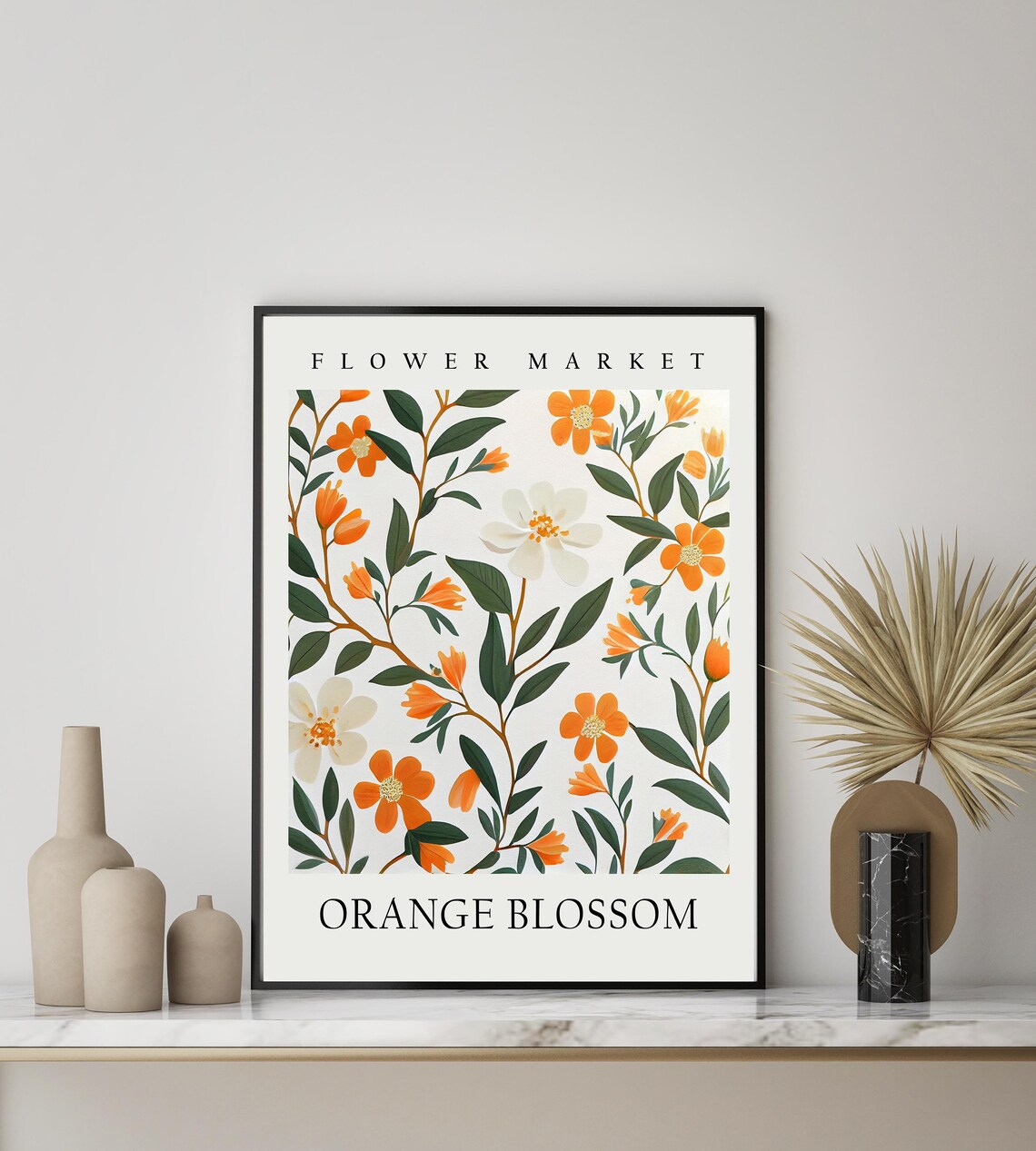 Orange Blossom Tangerine Citrus Botanical Flower Market Art Print - Image 2