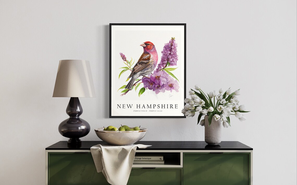 New Hampshire State Bird Art Print, Home Decor - Image 2