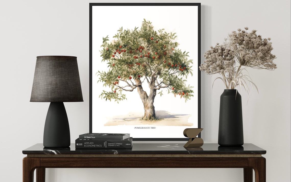 Pomegranate Tree Art Print Pomegranate Tree Wall Art Poster - Image 2