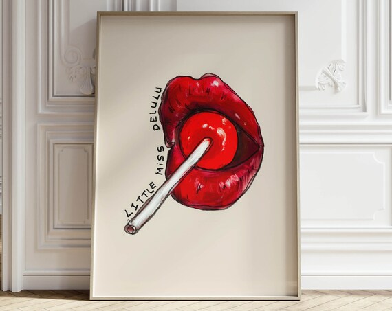 Delulu Retro Trendy Poster Print, Grunge Decor