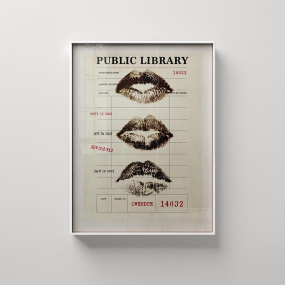 Kiss Lips Wall Art Trendy Poster Print Funky Fashion Make Up Home Decor Girly Dorm Preppy