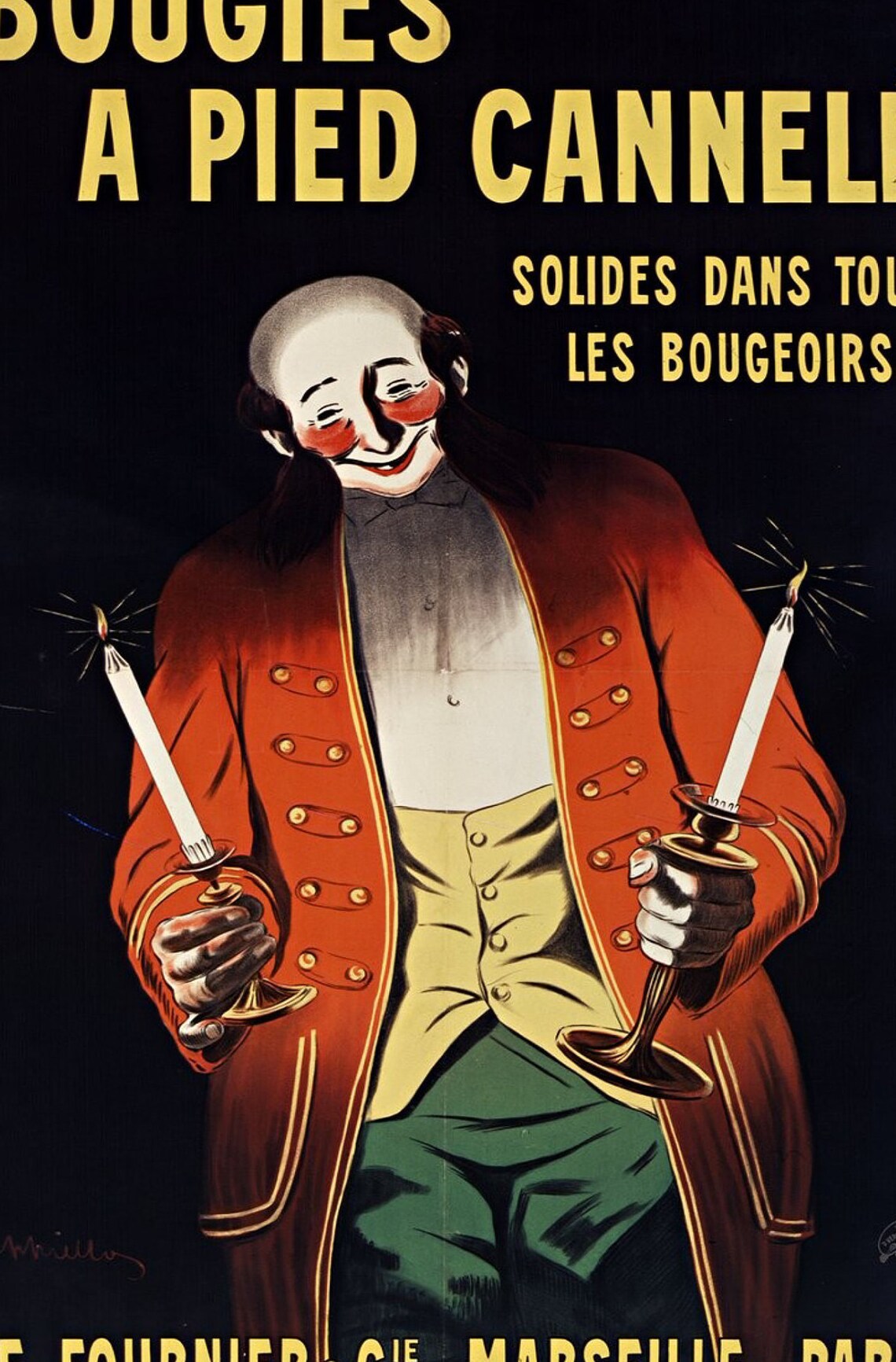 Bougies a Pied Cannele Pierrot Candles Vintage Fournier Paris Poster - Image 2