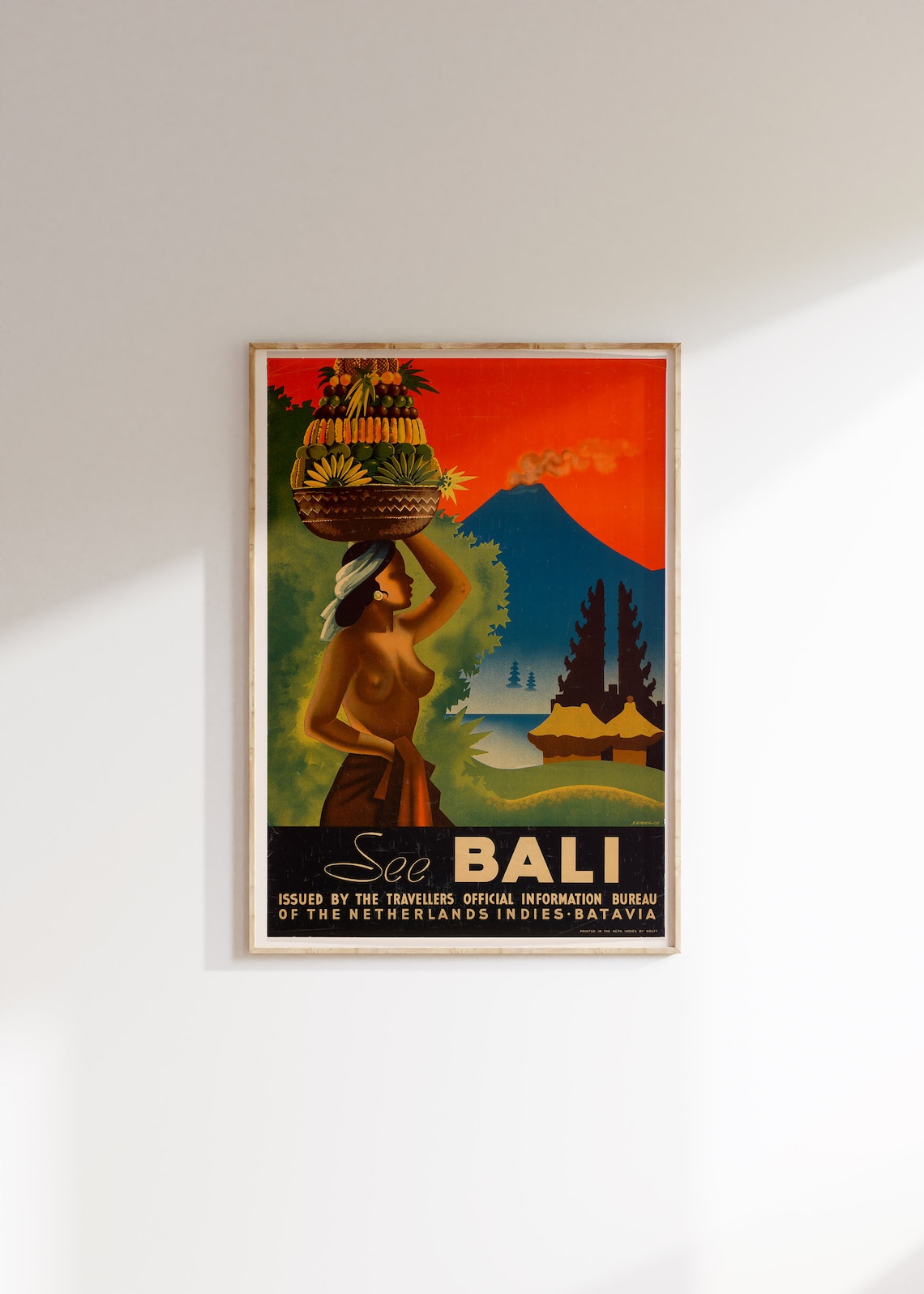 Bali Vintage Travel Poster, Retro Bali Art Print
