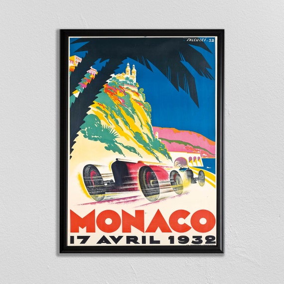 France Grand Prix Automobile Art Print, Paris Travel Poster