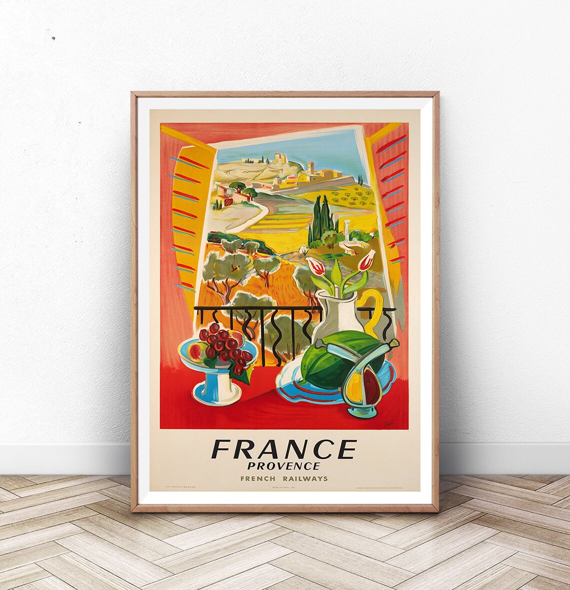 Vintage France Travel Poster, Paris and Provence