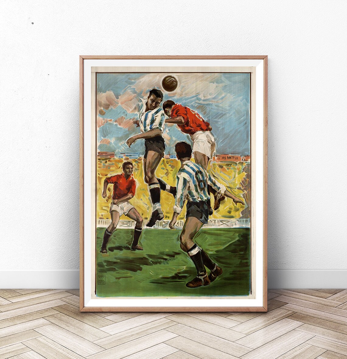 Vintage Soccer Futbol Art Print, Sports Decor