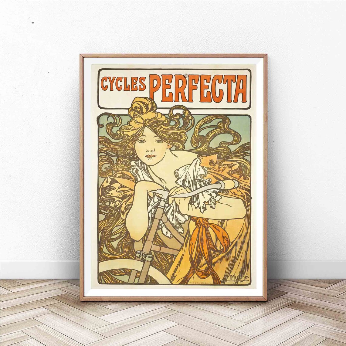 Alphonse Mucha Art Nouveau Vintage Bicycle Advertisement