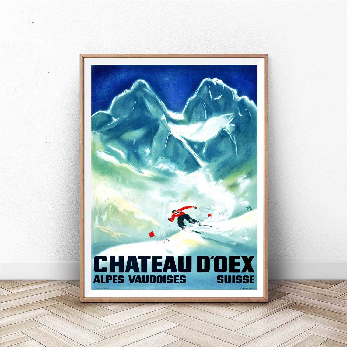 Vintage Ski Poster Switzerland Wall Art Swiss Art Print Vintage Wall Art Travel Poster Vintage Train Travel Poster