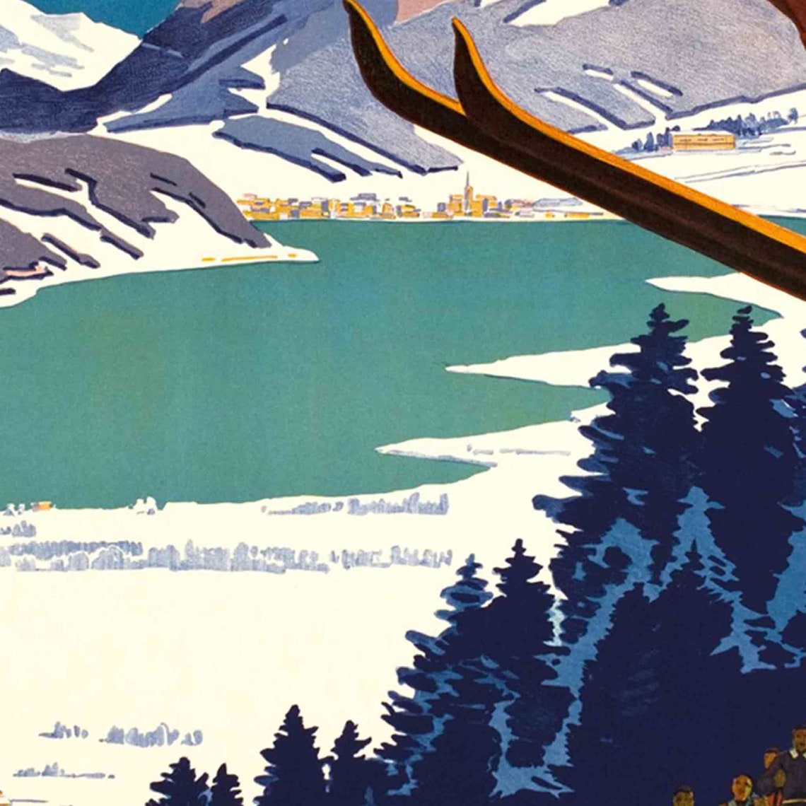 Vallee de Joux Alpine Ski Jump Vintage Winter Sports Art Poster - Image 2